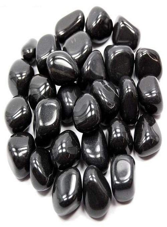 TOI SHOP Black Sea-Salt Agate Tumble/Pebbles Stone. For Reiki, Crystal, Vastu, Fang Shui Aura, Home Decor, Office Decor, Gifting, Good Luck, Showpiece Etc (Black, 900 Gm) - Image 1